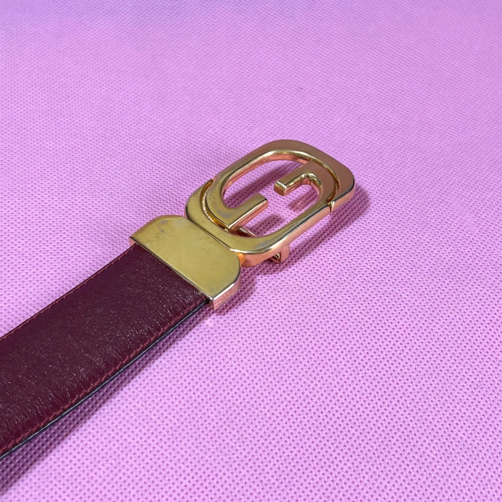 美品 GUCCI グッチ リバーシブル ベルト ゴールド金具 インター
