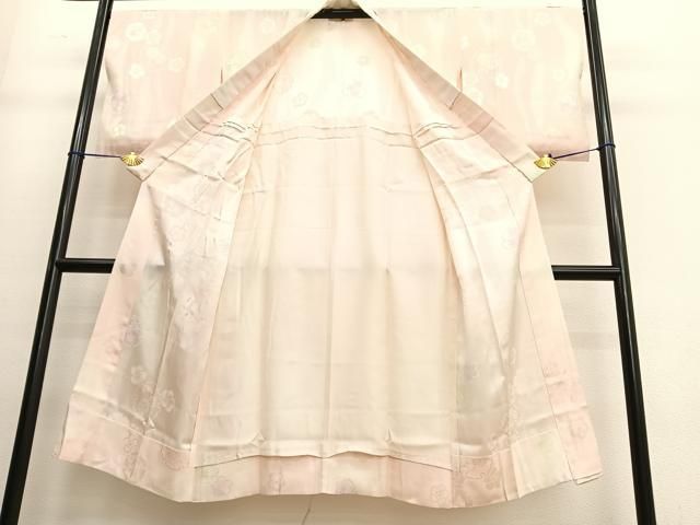 ☘️新品未使用*上質な長襦袢*雪輪花芝地紋*暈し染め*逸品*嬉しいロング丈♡ 平和屋着物□長襦袢 無双仕立て 雪輪梅文 暈し染め 正絹 逸品