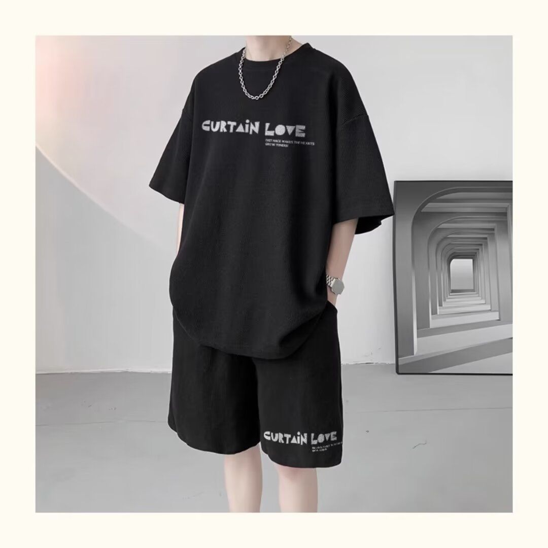 メンズ セットアップ｜韓国ストリート風 半袖Tシャツ＆ショート