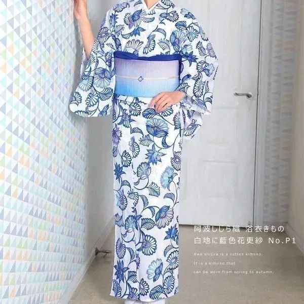 阿波しじら　木綿 着物　小紋　浴衣 楽天市場】阿波しじら織り 木綿 着物 夏着物 浴衣 コットン着物