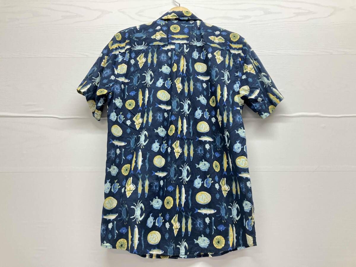 Pataloha パタロハ アロハシャツ NYV ネイビー 魚 総柄 Patagonia パタゴニア サイズ M コットン 52561 夏