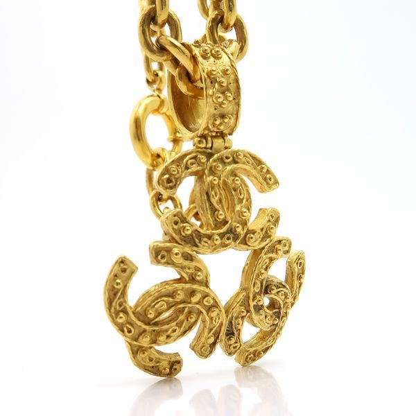 CHANEL ネックレス 94A トリプルココマーク 大きめ ロングチェーン