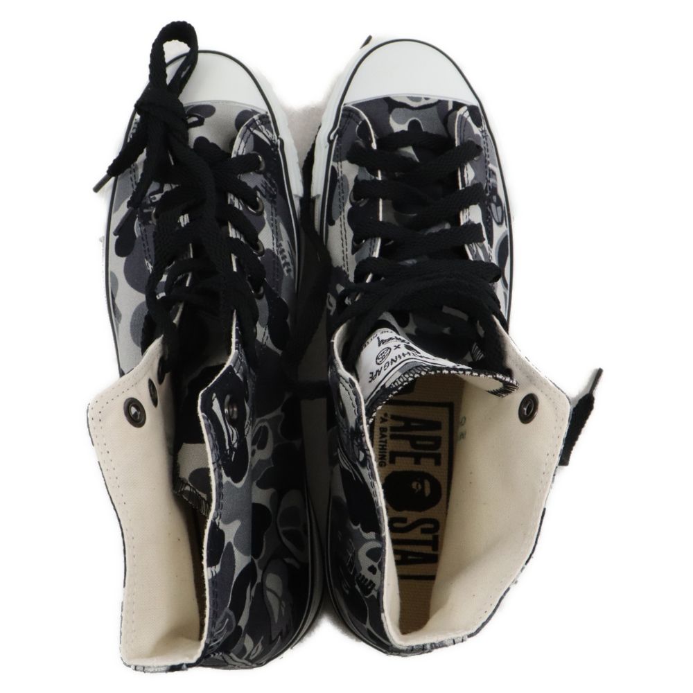 A BATHING APE (アベイシングエイプ) ×STUSSY ステューシーコラボ ハイカットスニーカー グレー US9/27.0cm