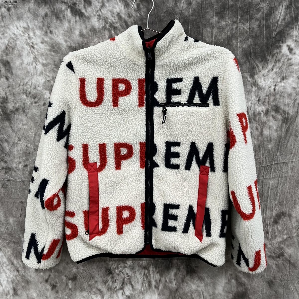 S色Supreme Reversible Logo Fleece Jacket 白S - proactive.ke