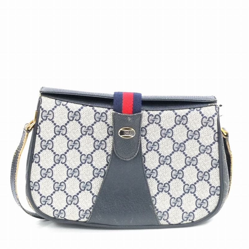 GUCCI グレー リボン付きショルダーバッグ GUCCI グレー ショルダーバッグ リボン付き