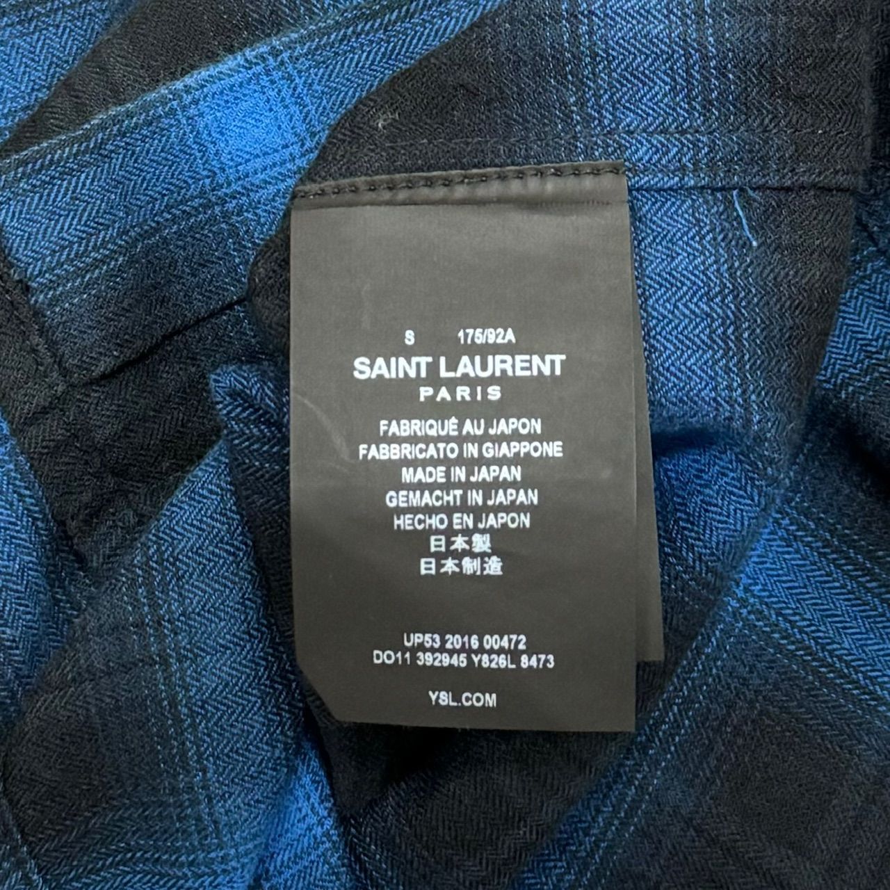 国内正規 SAINT LAURENT PARIS 16AW Check Shirt チェックシャツ 