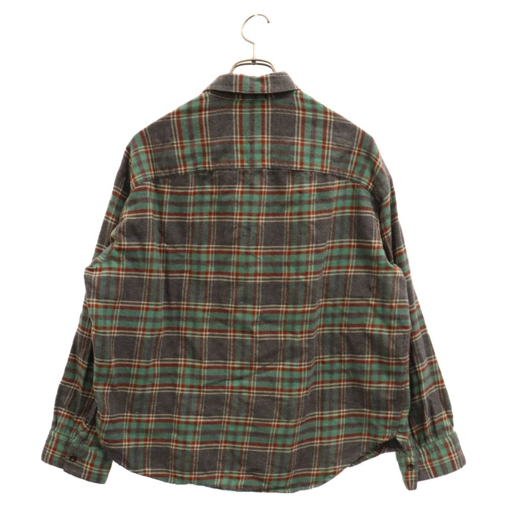 hyakki (ヒャッキ) Flannel Checkshirts フランネル リバーシブル グラフィックプリント 長袖チェックシャツ グリーン  40001 - メルカリ