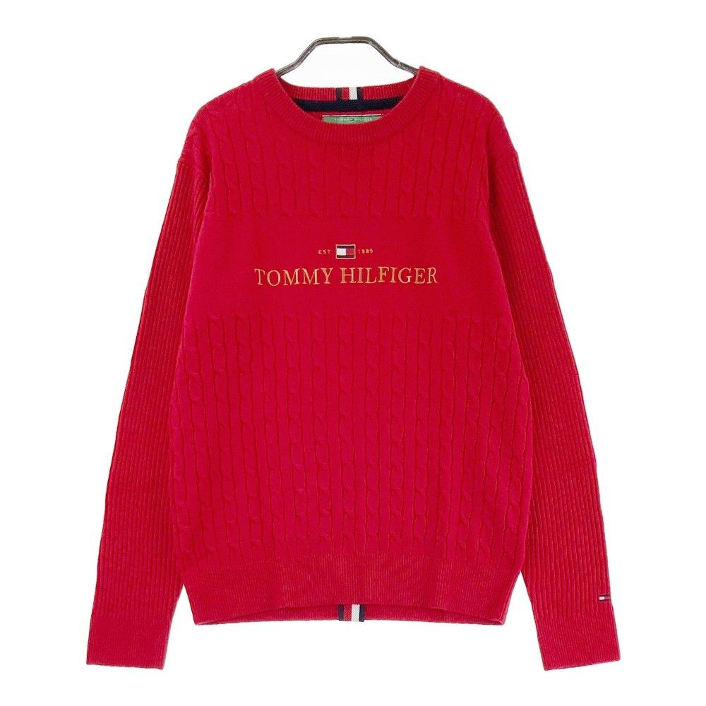 サイズ：LL   GOLF トミー ヒルフィガーゴルフ THMA061 ニットセーター  レッド系 [240101419163] ゴルフウェア メンズ ストスト カジュアルゴルフドットコムby PALM SPRINGSにTOMMY HILFIGER