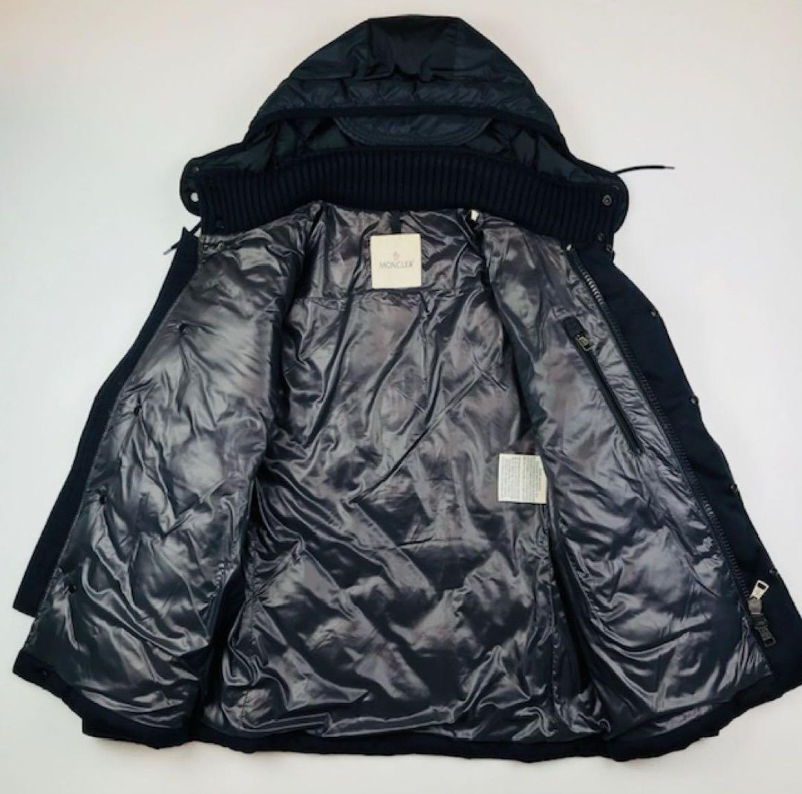 MONCLER☆モンクレール・LEONCE メンズ 収納フード付き ウール切替し 