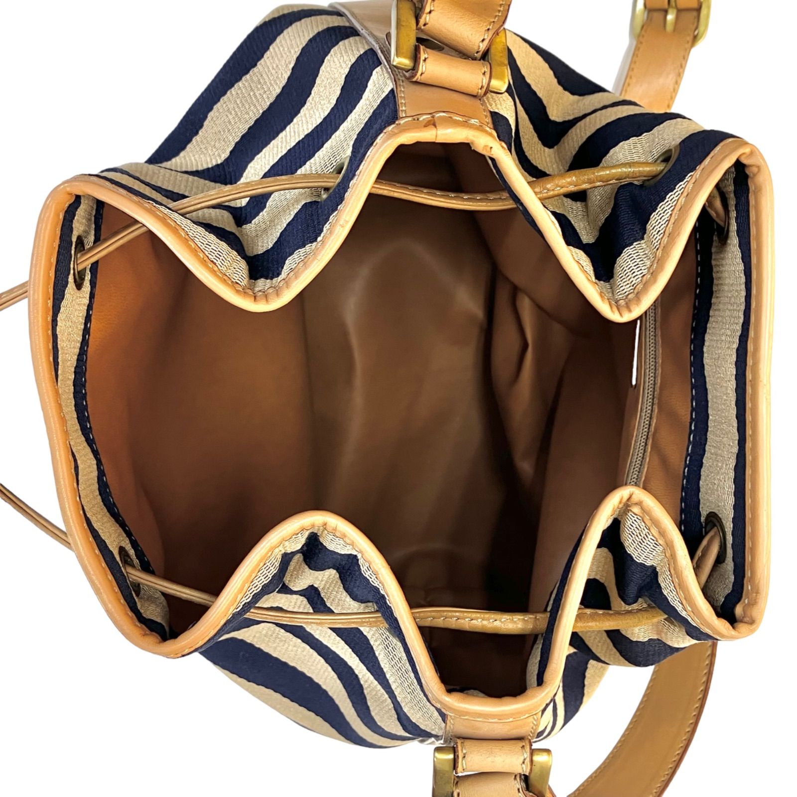 BALLY バリー ショルダーバッグ かばん 巾着 レザー キャンバスライン BALLY バリー ショルダーバッグ かばん 巾着 レザー キャンバス