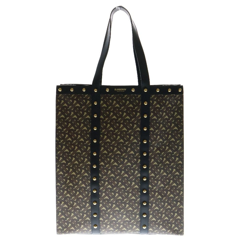BURBERRY (バーバリー) TBモノグラム総柄 スタッズ レザー トート 