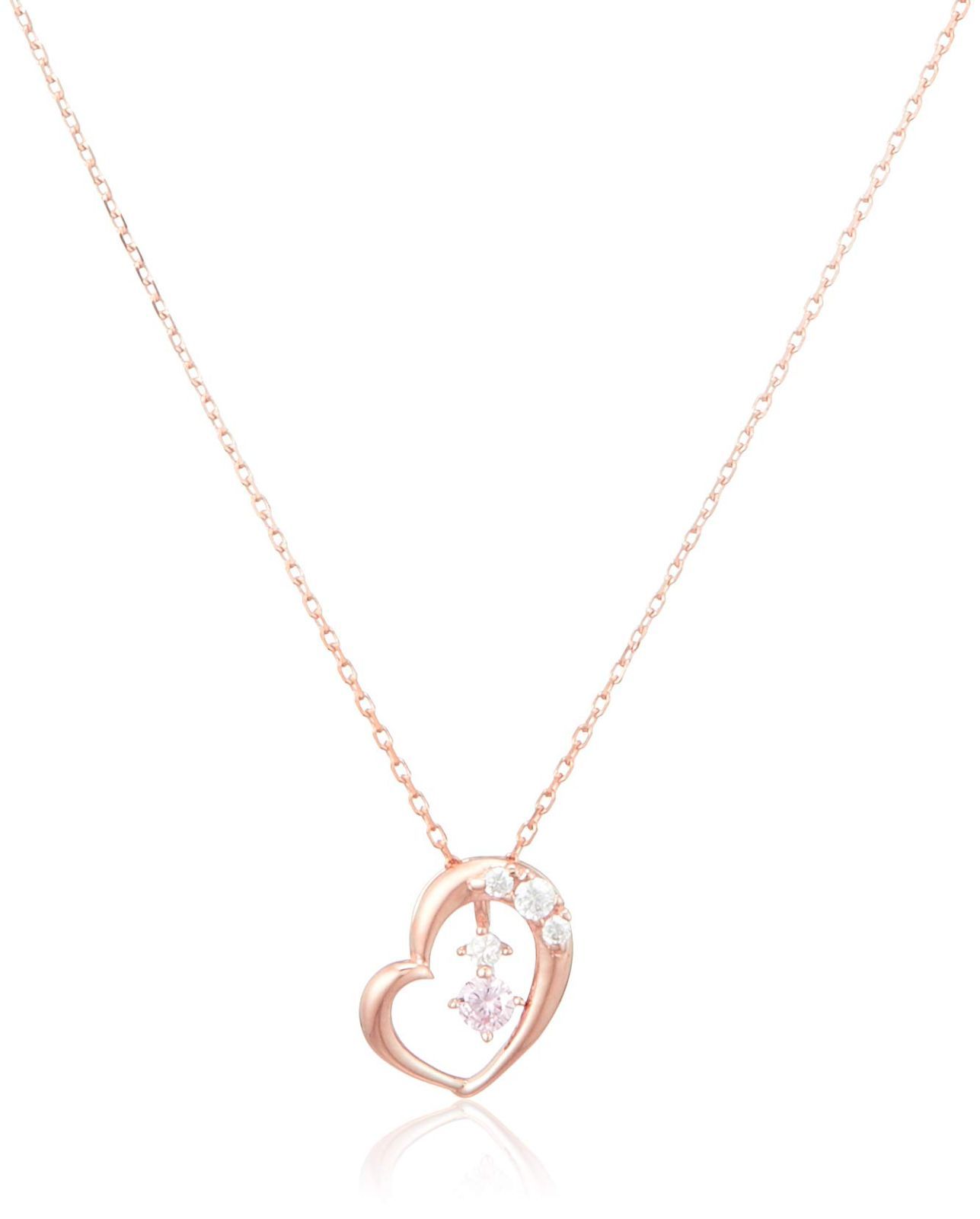 ブルーム] シルバー ピンクゴールドメッキ キュービックジルコニア