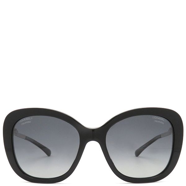 シャネル CHANEL サングラス ココマーク パール 55□18 プラスチック メタル ブラック シルバー金具 グラデーションレンズ 黒 5339-H 箱