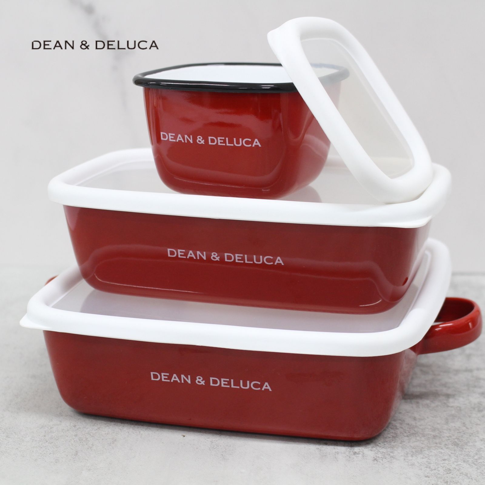 DEAN&DELUCA ホーローコンテナ限定レッド 3サイズセット - その他