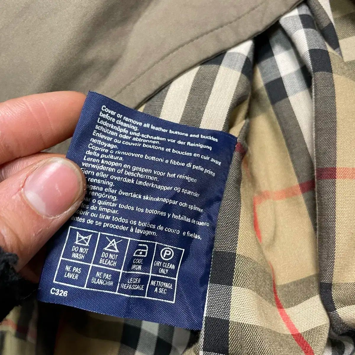 BURBERRY(バーバリー ) カーキ 裏地 チェック トレンチ コート