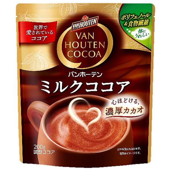 片岡物産 バンホーテン ミルクココア 200g×12個入× 2ケース ｜ インスタント 粉末ドリンク ココア 嗜好品