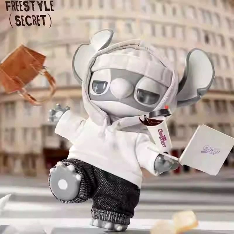 ｜シークレット Disney x MINISO メイソウ Stitch スティッチ GenZ街头” 中国 人形 キーホルダー キーリング ペンダント モデル Freestyle史迪奇｜服は脱いで着替えることができます grey 1点