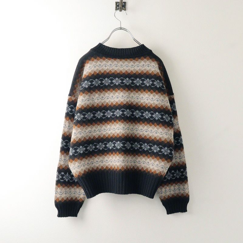 美品✨ マーガレットハウエル ウール カシミヤ混 クルーネック カーディガン LOOK掲載品 マーガレットハウエル MARGARET HOWELL ウールカシミヤ