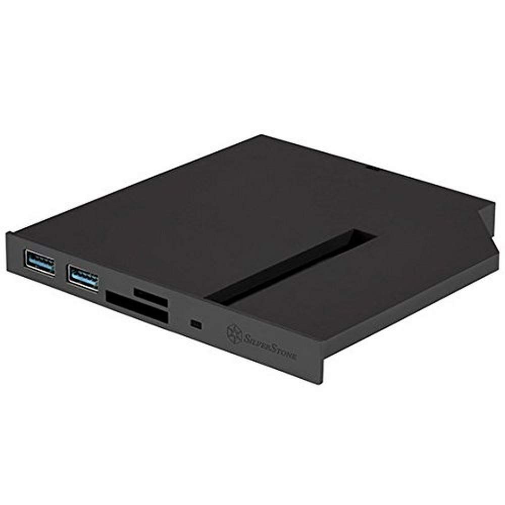 SilverStone 12.7mmスリム光学ドライブ→2基USB 3.0 Type-A、Micro SD/SDカードリーダー変換ドライブベイ SST-FPS01