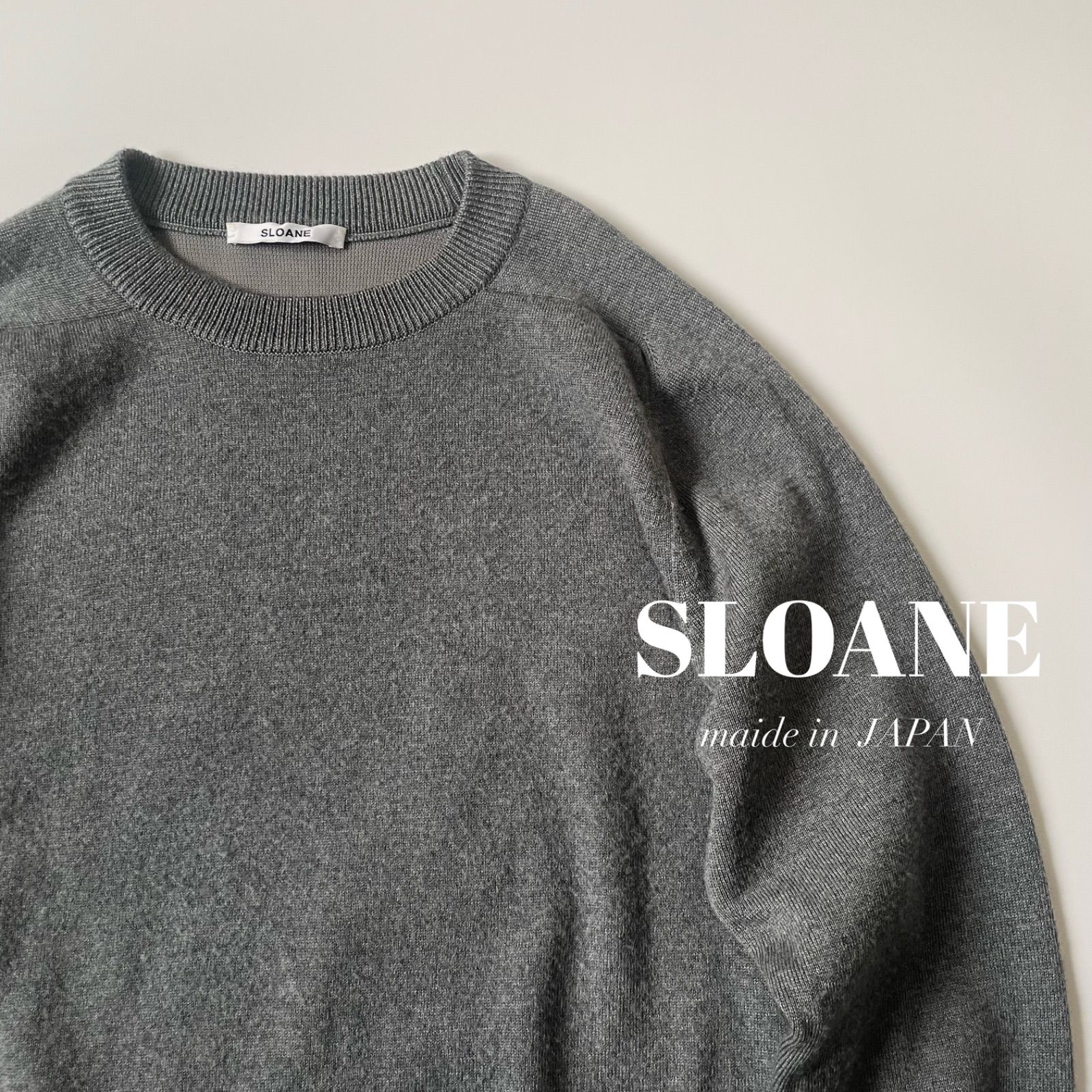 SLOANE / ダブルフェイスサドルショルダークルーネックニット