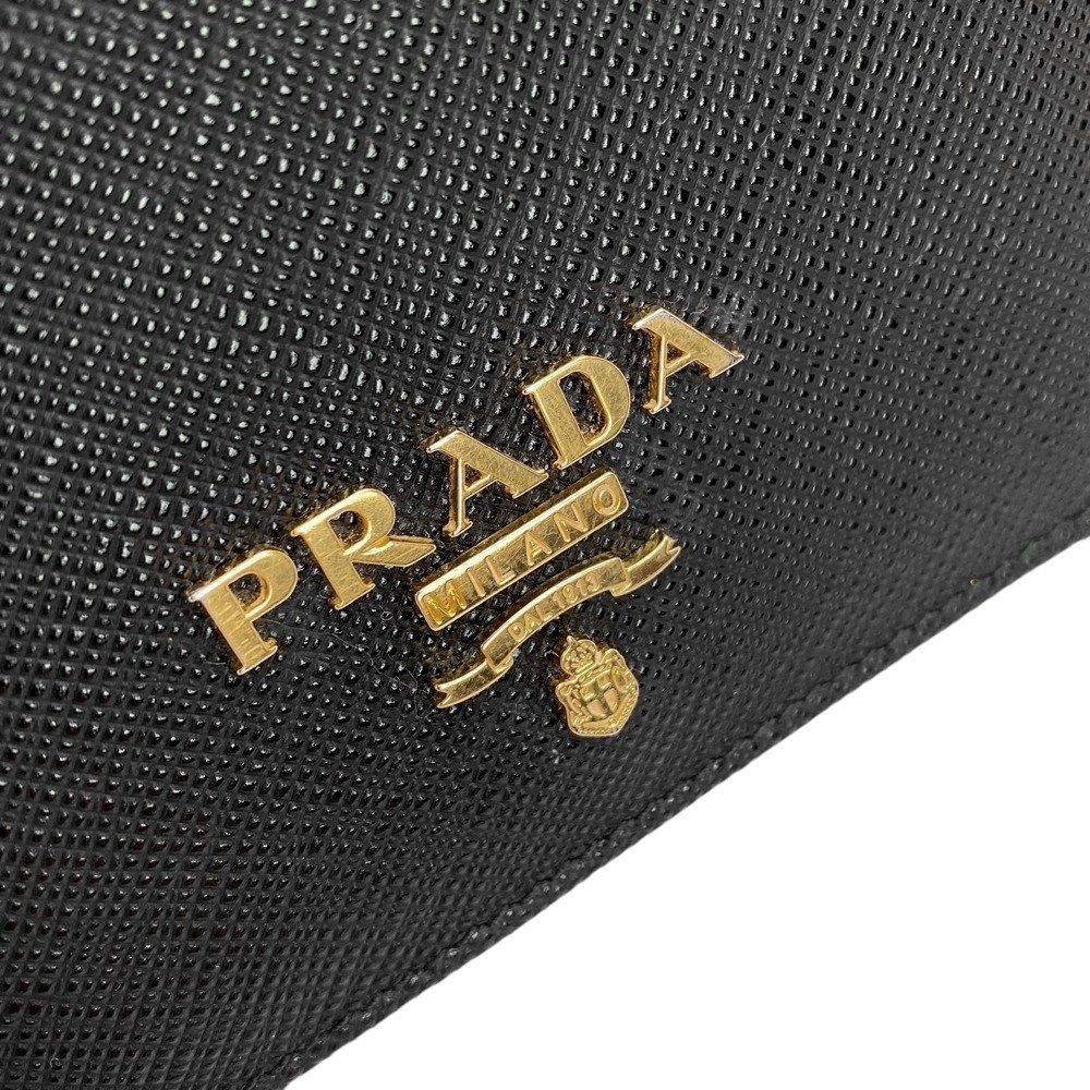 □美品□ プラダ コンパクト 二つ折り 財布 ウォレット サフィアーノ  