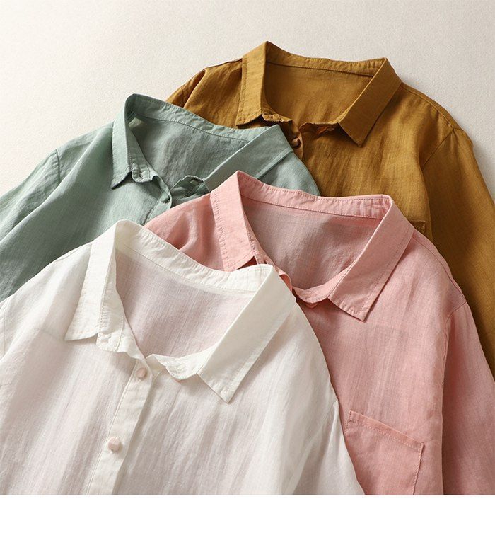レディース 夏服 トップス 半袖 ブラウス 無地 シフォン ワイシャツ ハイネック ゆったり 着痩せ 体型カバー 薄手 通気 シンプル 涼しい おしゃれ リラックス レディース 夏服 トップス 半袖 ブラウス 無地 綿麻 ワイシャツ