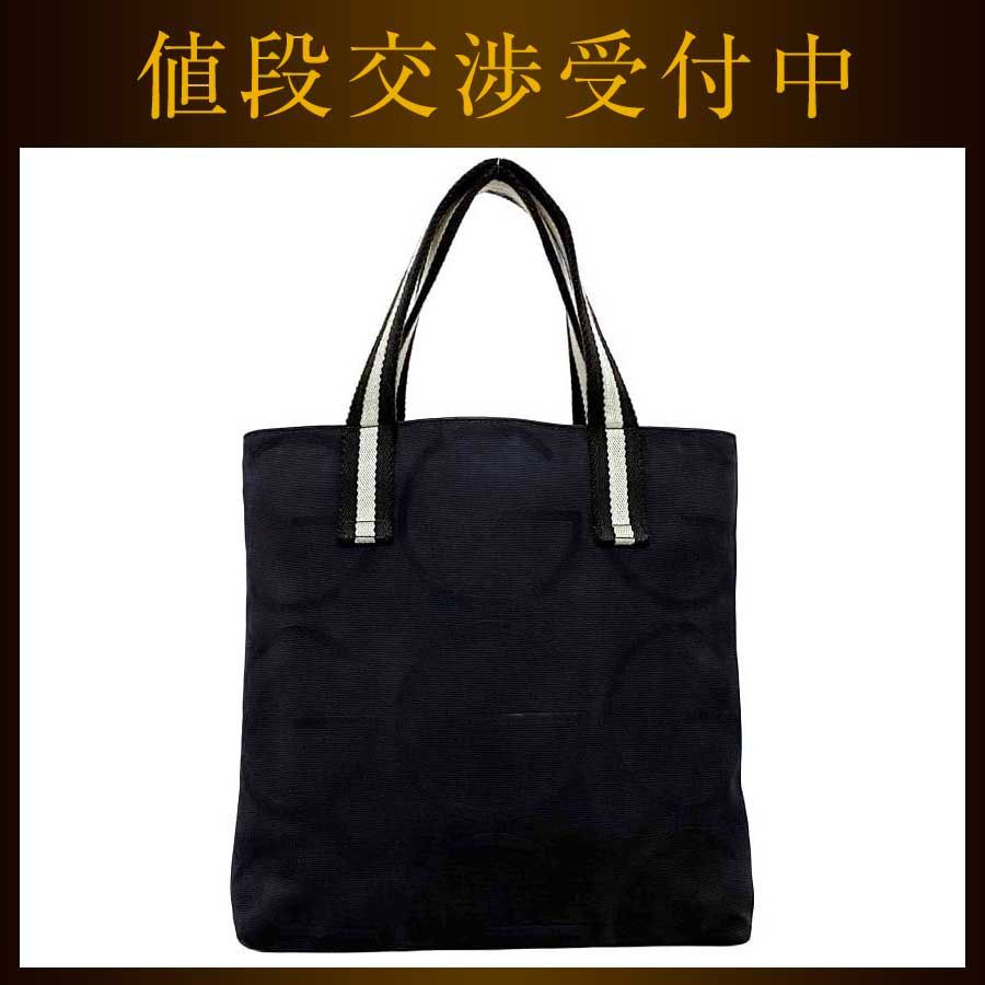 グッチ トートバッグ ブラック ホワイト 140691 美品Gデザインキャンバス-