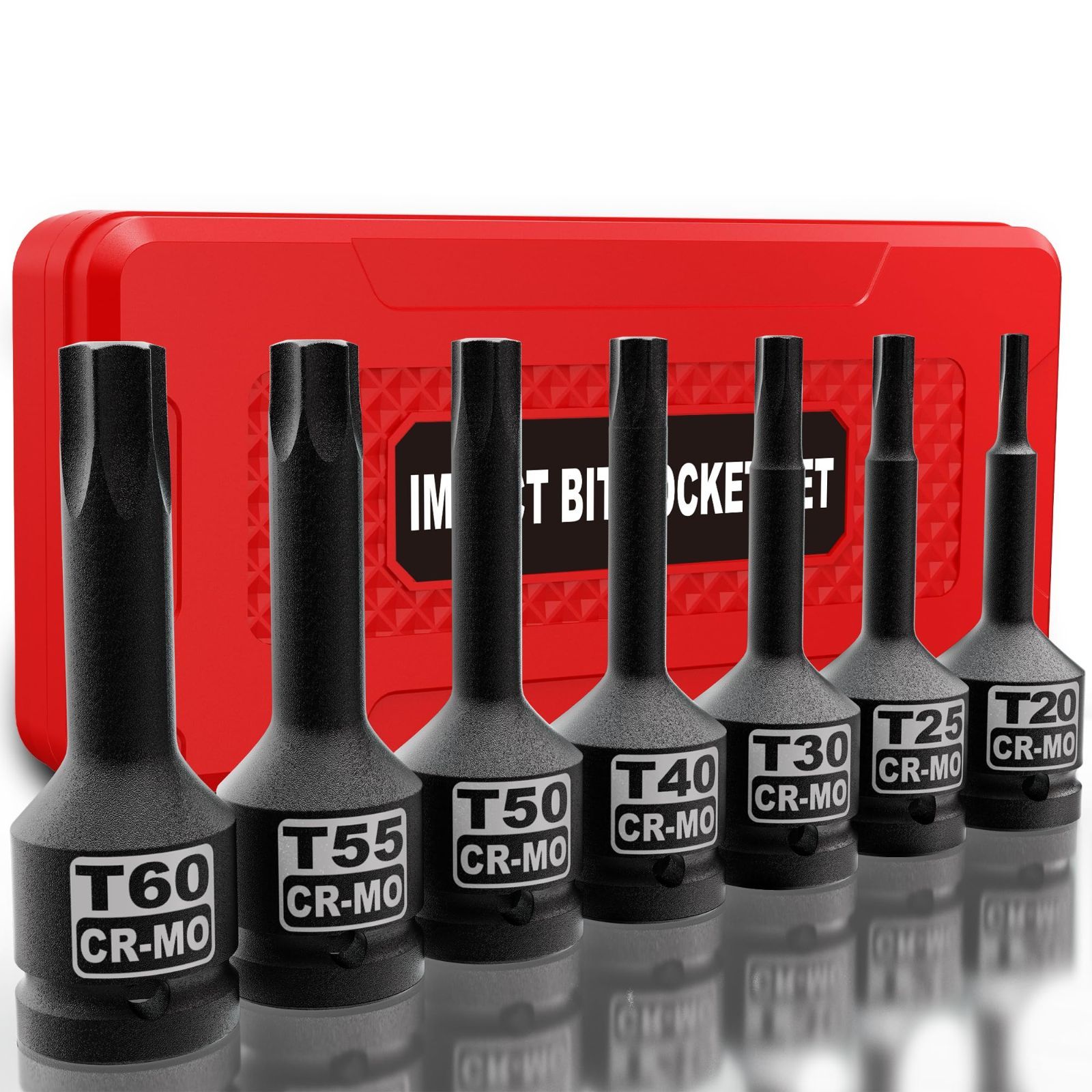 9.5mm トルクスビットソケット GOMLERT インパクトトルクスビットソケットセット 差込角 9.5 mm (3/8＂) T20 - T60 7点