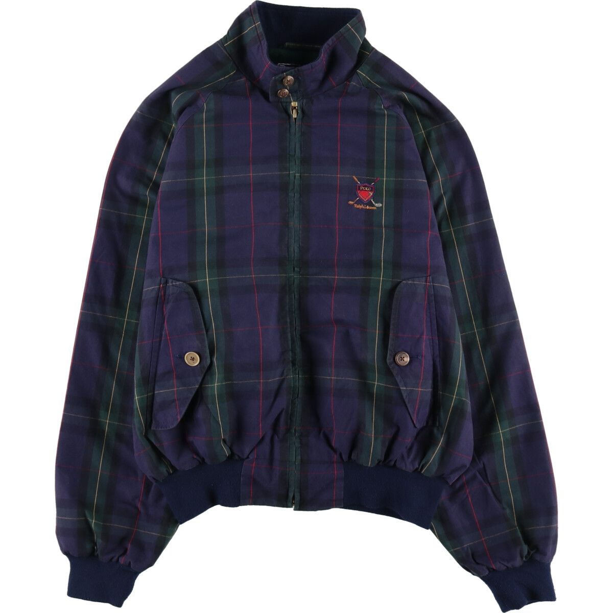 美品 現行 POLO RALPH LAUREN ハリントンジャケット チェック 美品 ポロ・ラルフローレン ブルゾン 内チェックスイングトップ