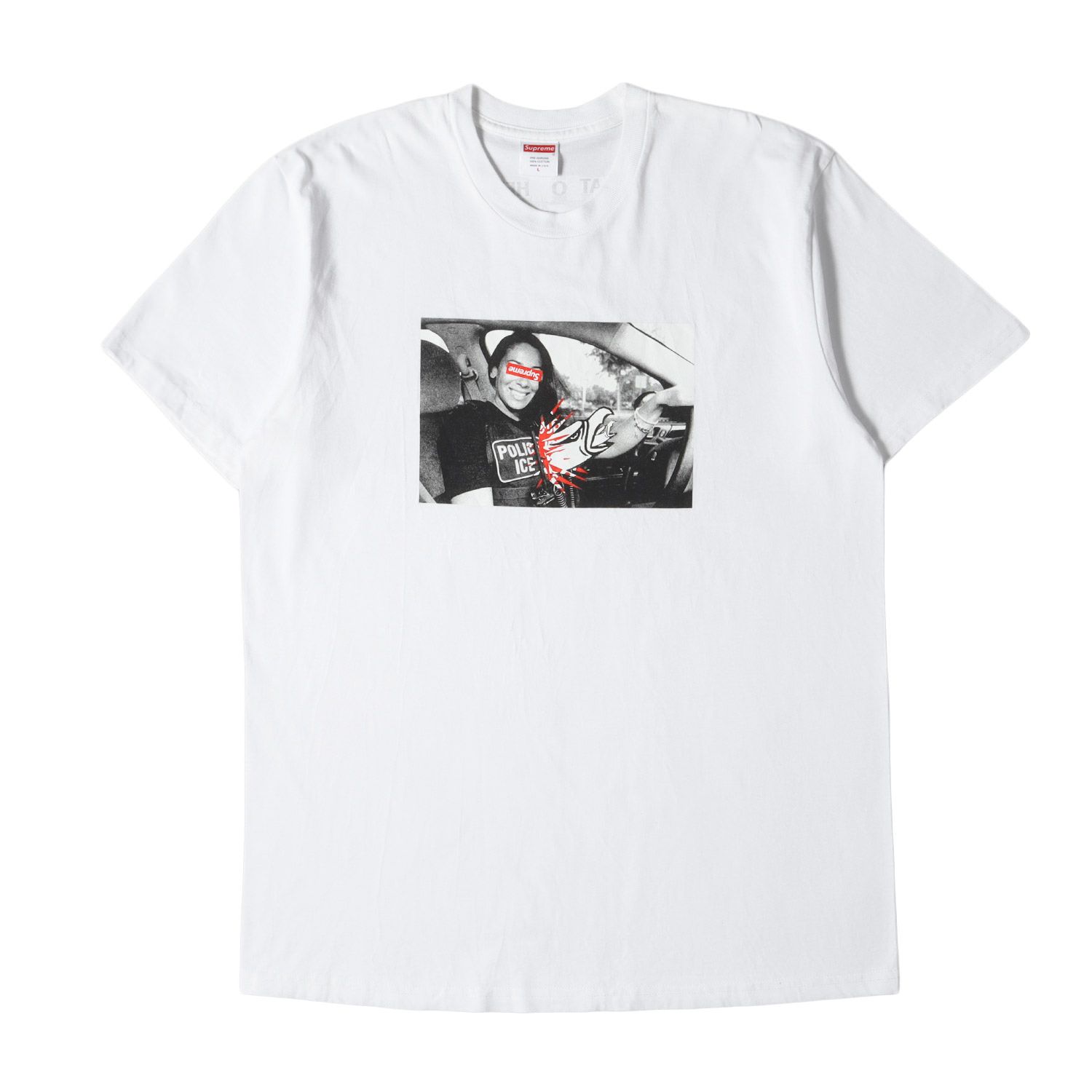 美品 Supreme シュプリーム Tシャツ サイズ:L 20AW ANTIHERO フォトコラージュ クルーネック Tシャツ ICE Tee ホワイト 白 トップス カットソー 半袖 コラボ【メンズ】