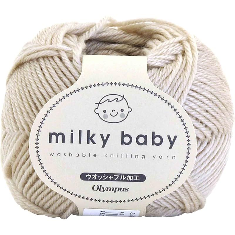 オリムパス製絲(Olympus Thread) ミルキーベビー 毛糸 合太 col.15 ベージュ 系 40g 約114m 6玉セット