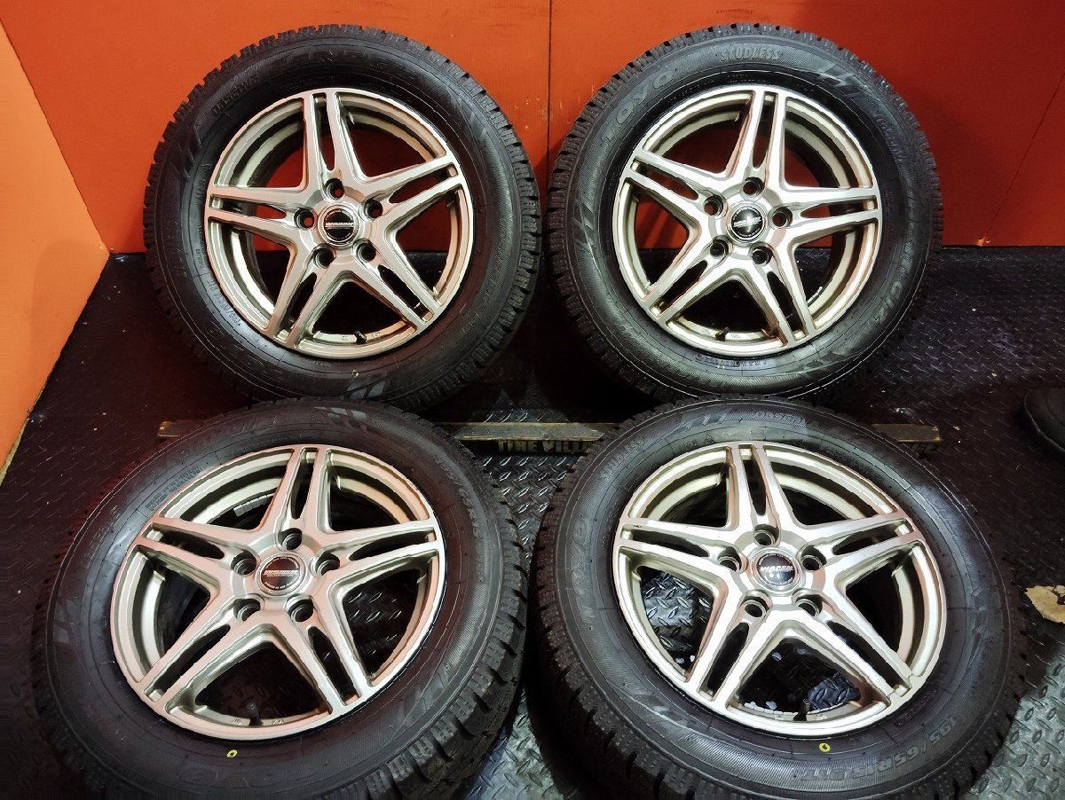 タイヤ新品 24年製 バランス済【TY GIZ 195/65R15】スタッドレス【WAREN 15インチ 6J5HPCD114.3+53】ヴォクシー ノア等　(VTL234) タイヤ新品 24年製 バランス済【TY GIZ 195/65R15】スタッドレス