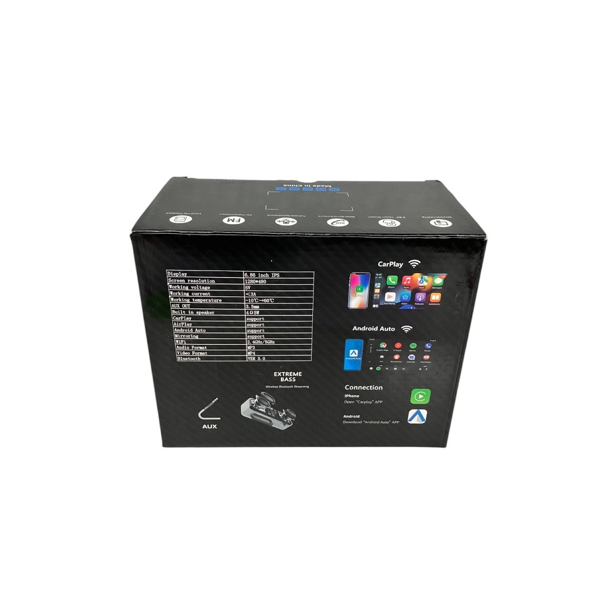 VANBAR CP02 Bluetooth カーオーディオ 6.86インチ CarPlay Android Auto Wi-Fi 12V 24V S10351575 BRIGHTFACE_UK