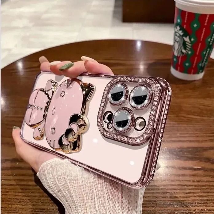 ハローキティ - キティちゃん　キラキラ　デコ　ピンク　iPhoneケース　iPhone12 ハローキティ - キティちゃん キラキラ デコ ピンク iPhone
