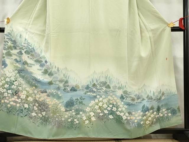 平和屋着物□訪問着 作家物 樹林風景文 暈し染め 正絹 逸品
