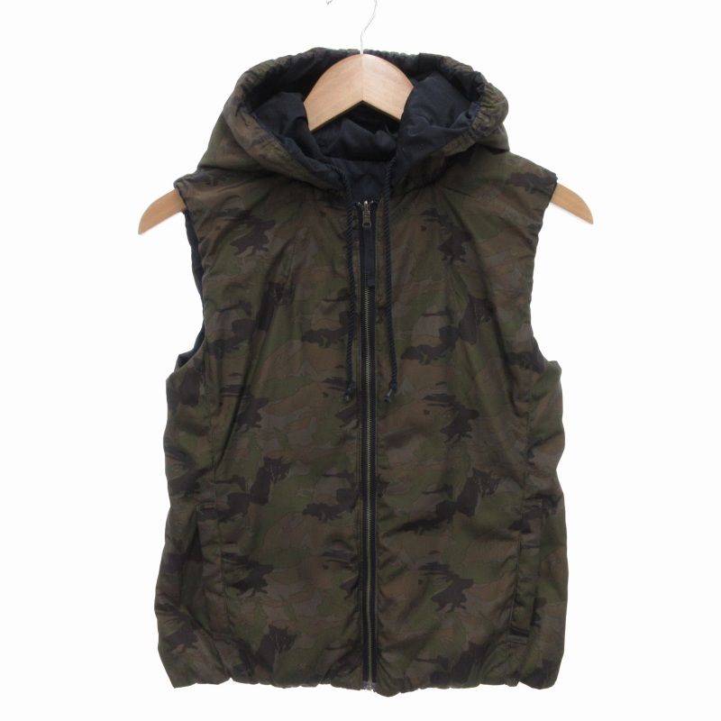 プラステ PLST リバーシブル ダウンベスト カモフラ柄 キルティング  
