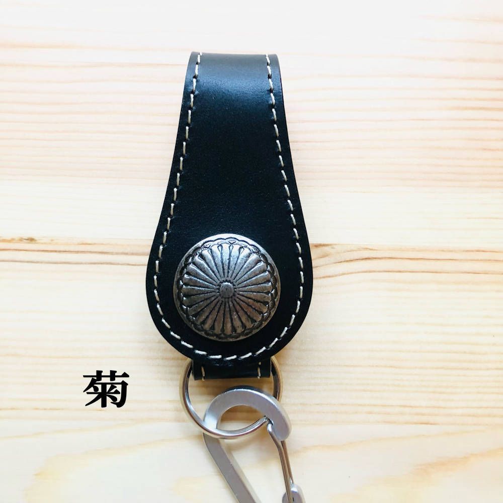 【ウエスタン】キーホルダー　レザー　コンチョ　クリップ付き　黒 ウエスタン】キーホルダー レザー コンチョ クリップ付き 黒 Western
