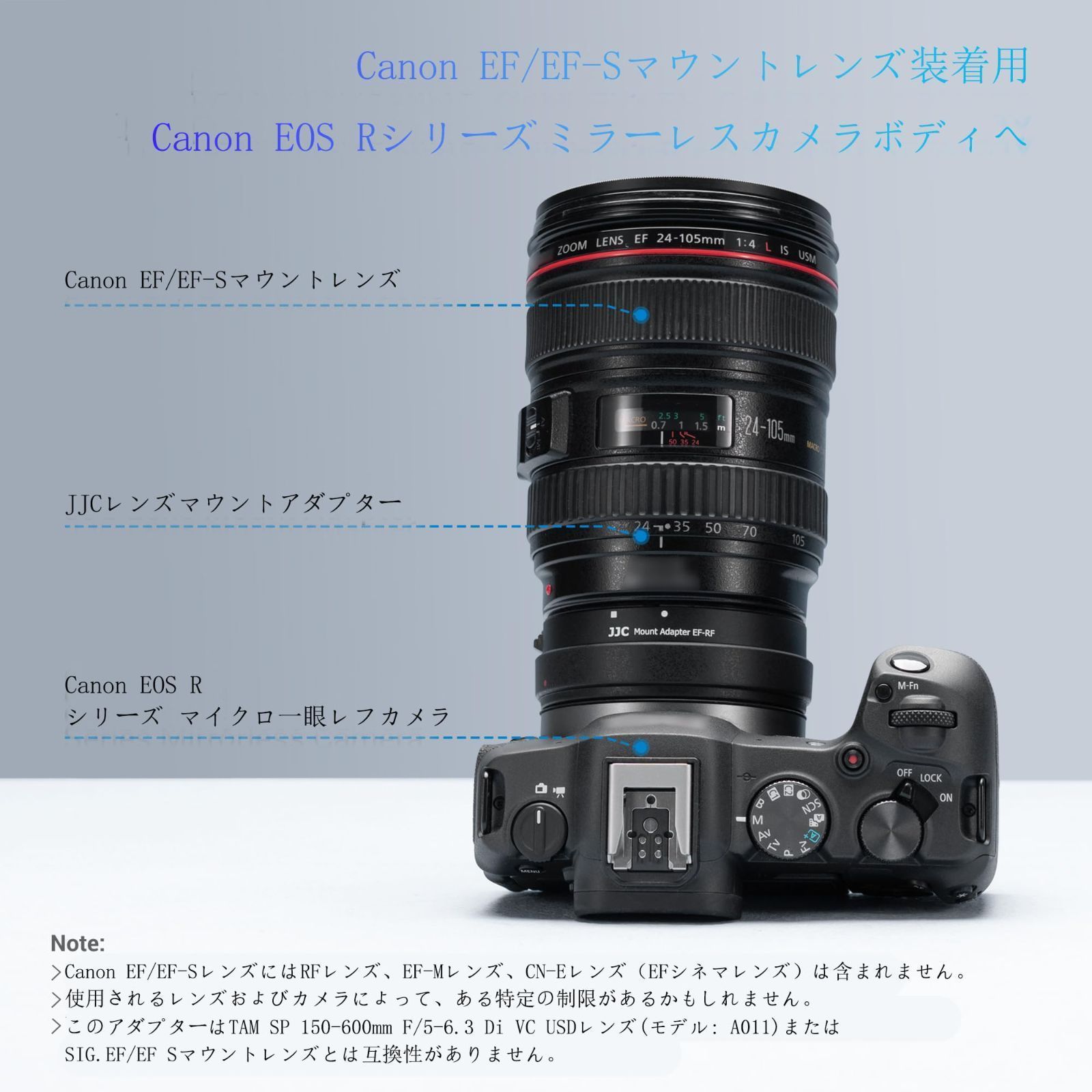 改良バージョン】JJC EF-EOSR レンズマウントアダプター Canon EF/EF-S - RF マウント 転換 Canon EOS R100  R8 R50 R6II R7 R10 R3 R6 R5 R5C R RP Ra カメラ用 オー - メルカリ