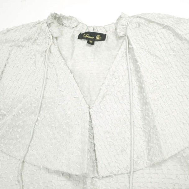 Drawer ドゥロワー 22AW 日本製 オーガンボーダーラッフルカラー