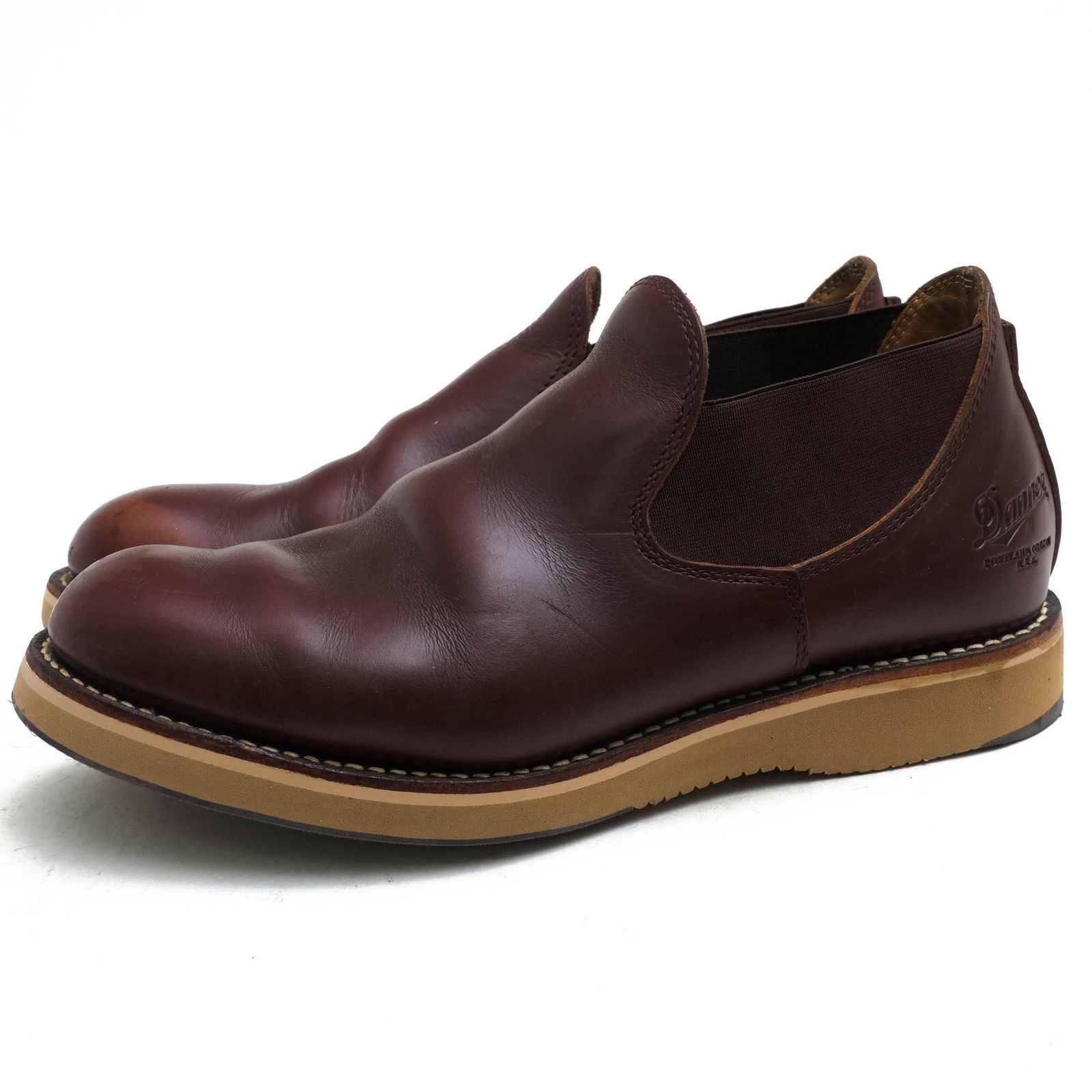 ダナー／Danner サイドゴアブーツ シューズ 靴 メンズ 男性 男性用 レザー 革 本革 ブラウン 茶  D-212112 KALAMA カラマ ワークブーツ プレーントゥ Vibramソール ステッチダウン製法