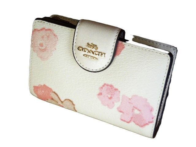 COACH コーチ 二つ折り財布 フローラルプリント CR792チョークマルチ COACH コーチ]財布 二つ折り財布 フローラルプリント CR792 IMCAH