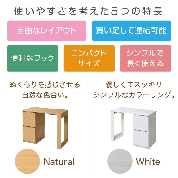 育てる デスク コンパクト デスク チェスト セット 買い足し 机 収納 キャビネット 付き 大人の勉強机 書斎机 リビングデスク 木製 省スペース 幅90