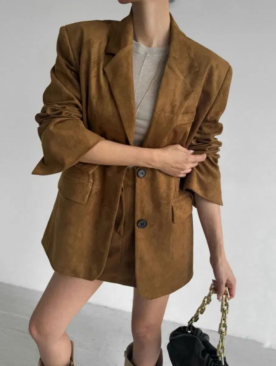 スウェード スウェード スーツセットアップ