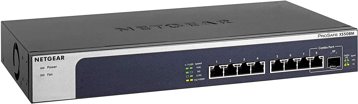 【正規品】 ネットギア NETGEAR スイッチングハブ 8ポート 10G / 5G / 2.5G / 1G / 10G SFP+ 金属筐体 リミテッドライフタイムハードウェア保証 アンマネージスイッチ XS508M-100AJS [8ポート]
