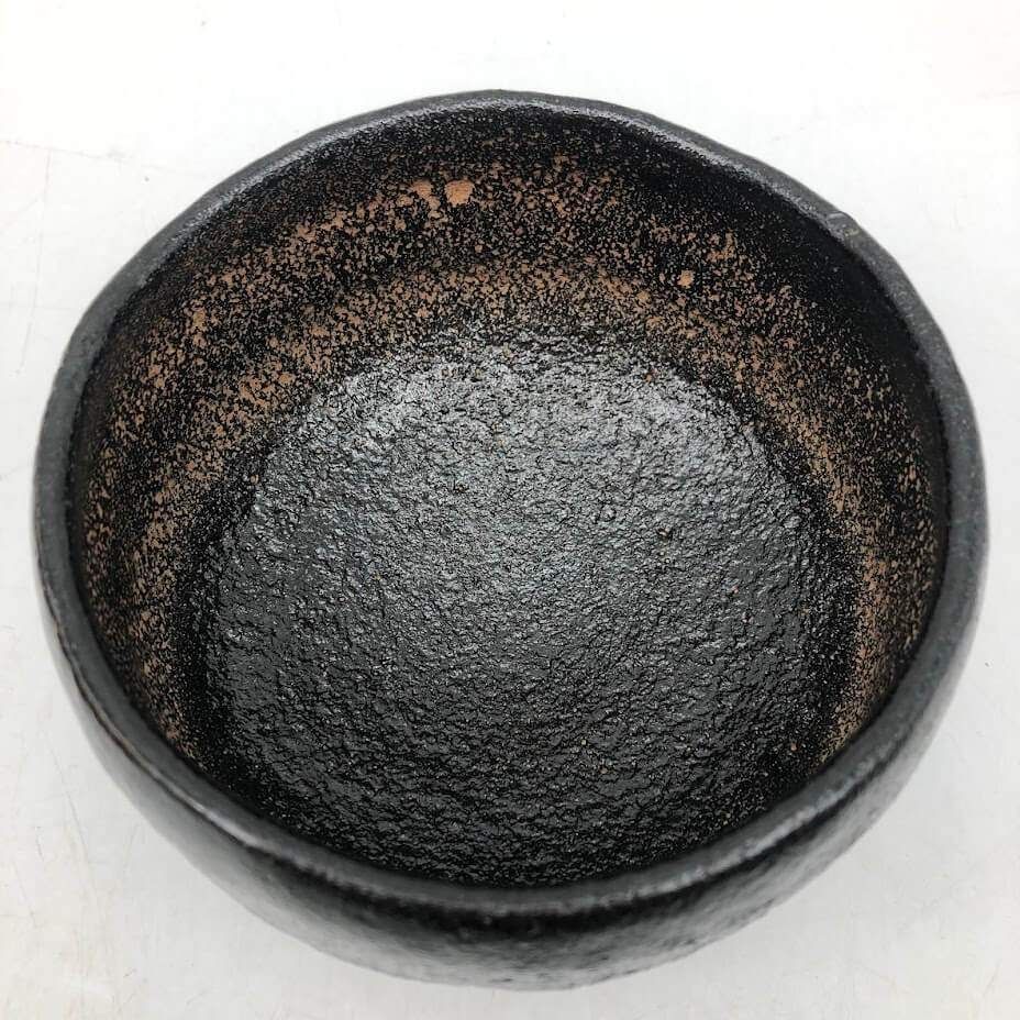 ss6522 【中古】 佐々木松楽作 黒楽茶碗 抹茶茶碗 焼物 茶わん 抹茶茶碗 抹茶椀 茶道具 和食器 和風 工芸品 茶碗 中古
