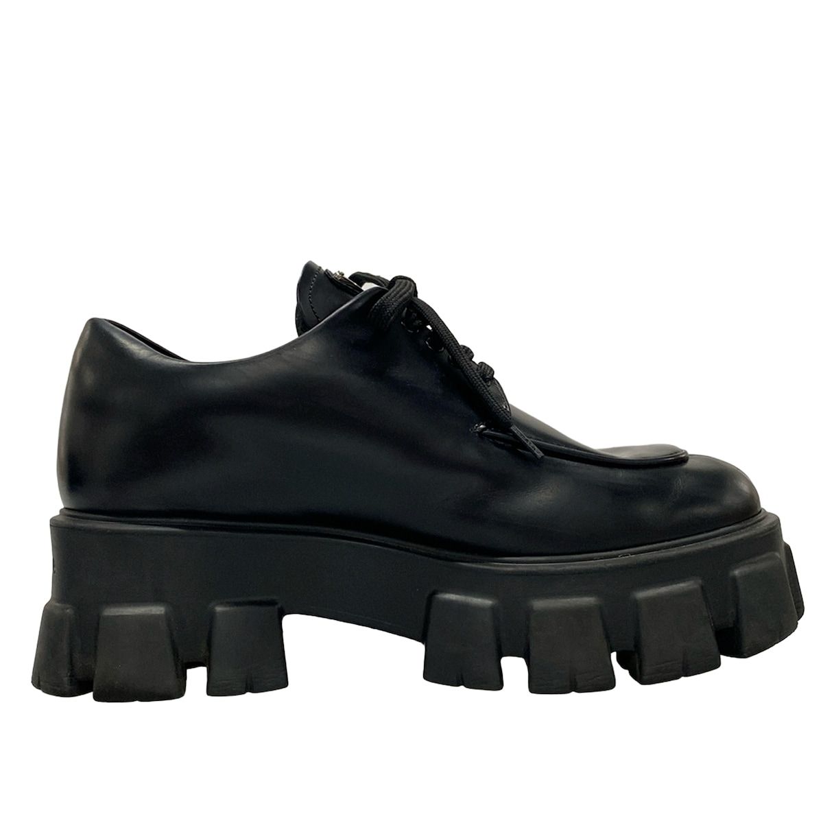 PRADA(プラダ) ローファー 38 レディース モノリス ブラッシュド