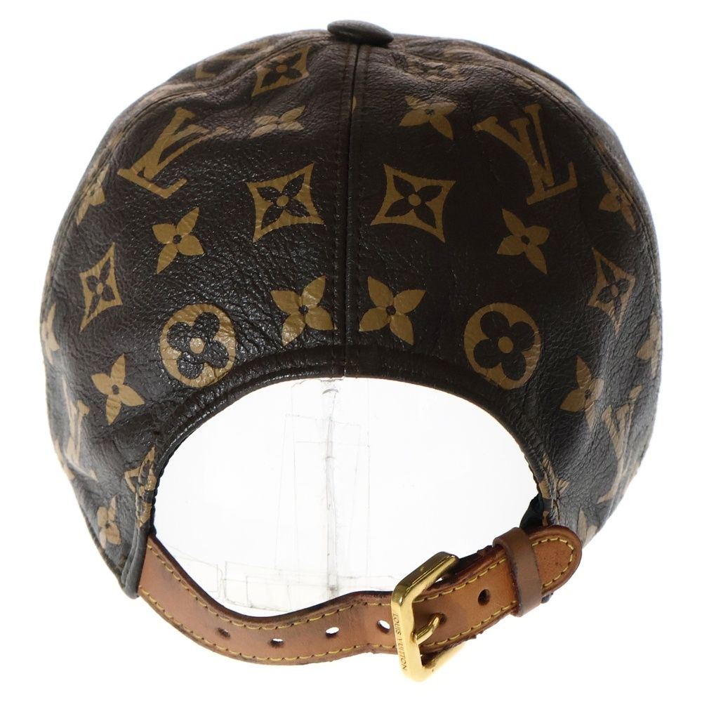SUPREME シュプリーム 17AW× Louis Vuitton LV 5-Panel Hat ルイヴィトン LV5パネルキャップ 総柄ロゴ モノグラム 帽子 レザーストラップバックキャップ ブラウン MP1879