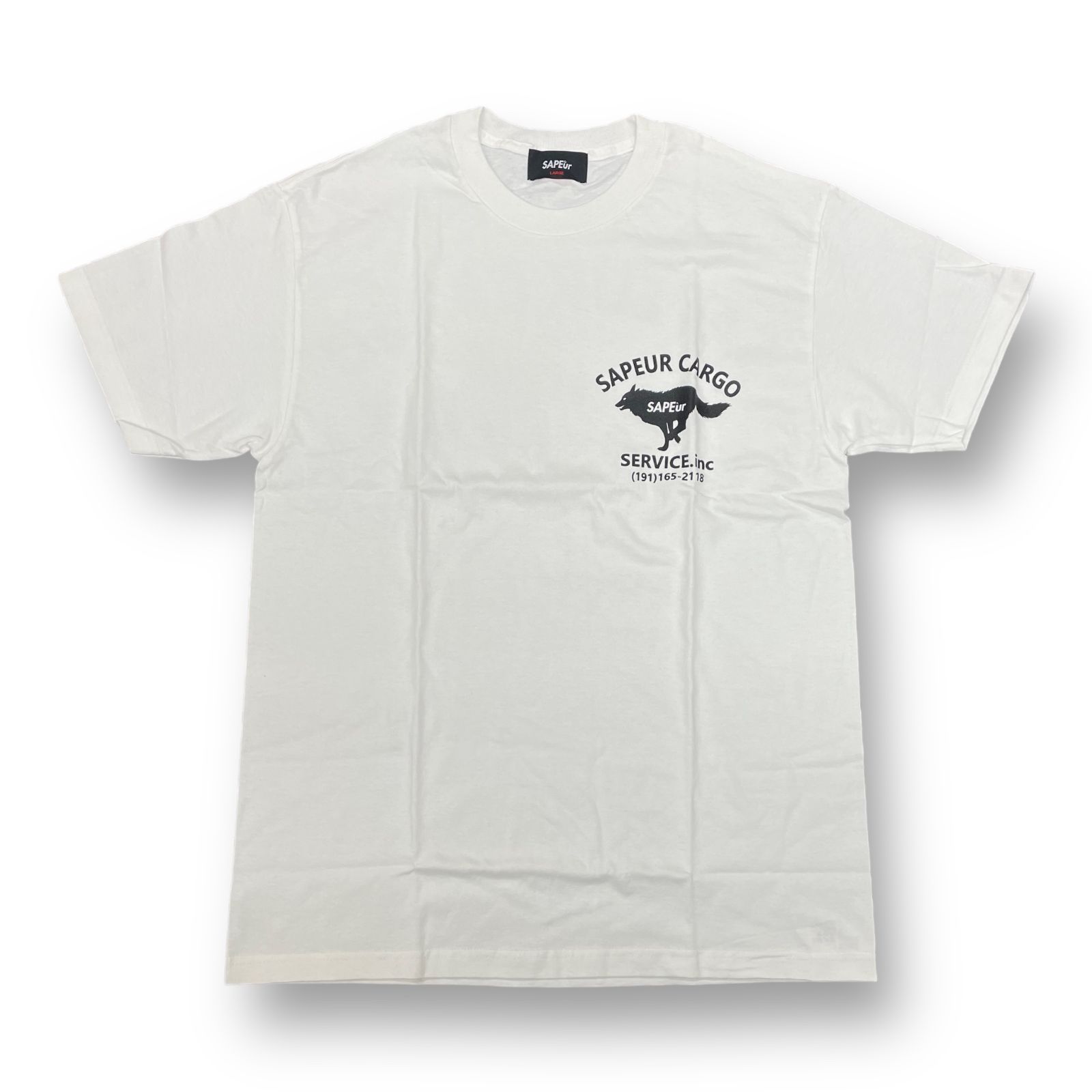 新品 SAPEUR CARGO SERVICE 限定T-shirt オオカミ プリント クルー