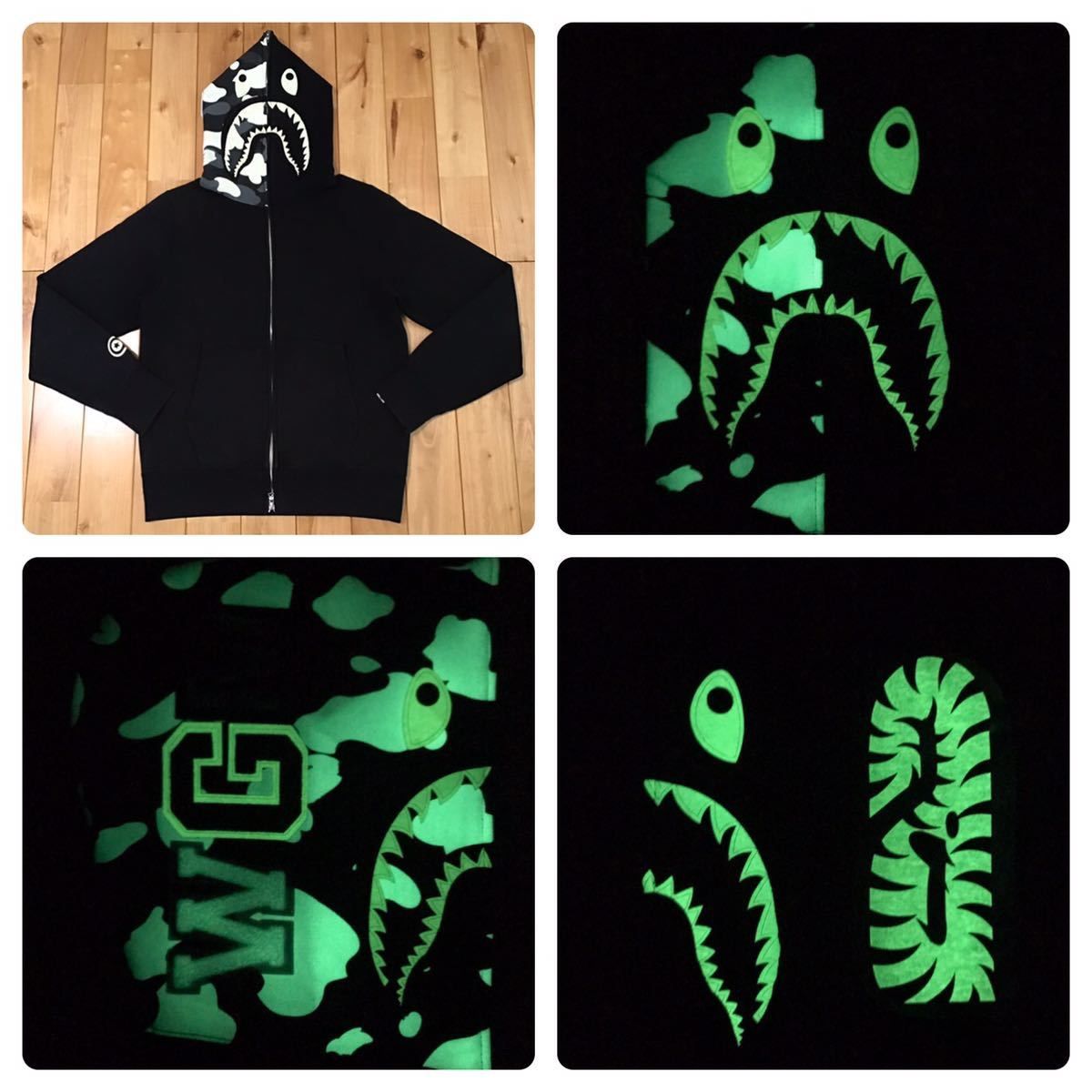 zozo限定 蓄光 city camo シャークパーカー BAPE shark - Kametuku