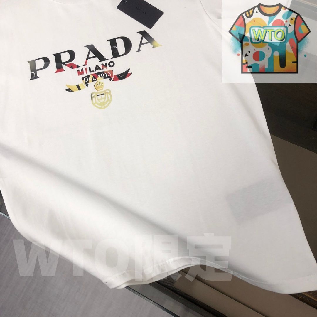 本日限定特価】PRADA 春夏 ロゴプリントTシャツ [本日特価|新品